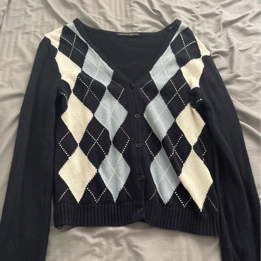 Brandy Melville argyle cardigan